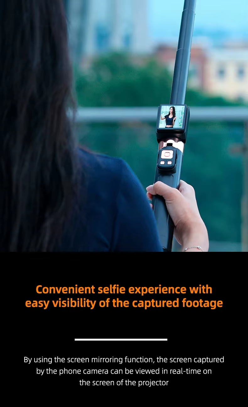Yuxns Screen Mirroring Selfie Stick WIFI projection Screen Tripod Real Time Display Selfie Monitor For Smartphone Vlog Video Recording