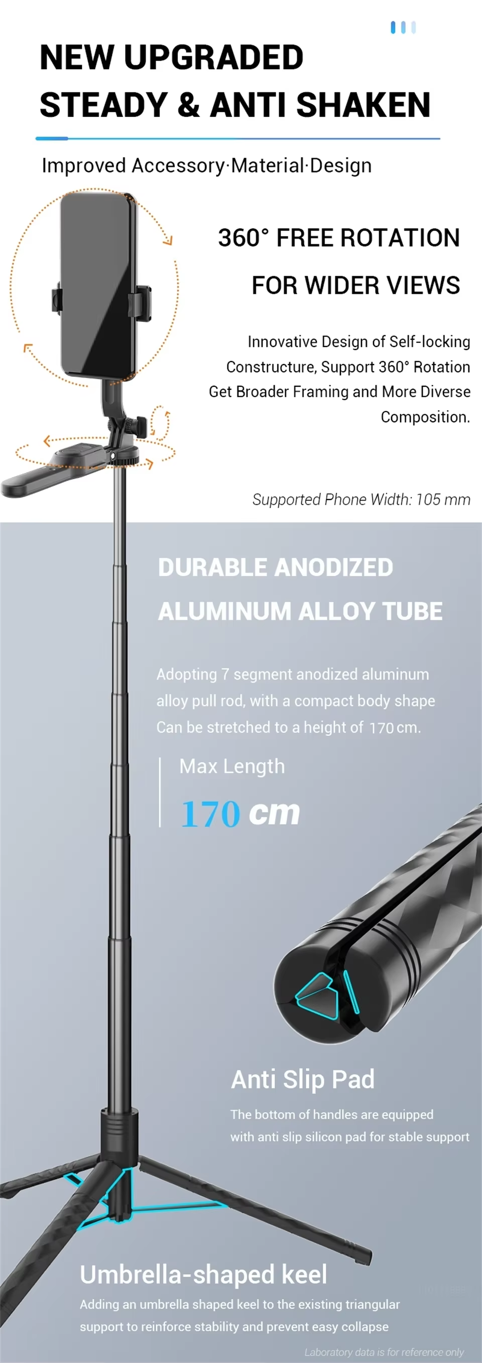 Yuxns FANGTUOSI 1750mm Wireless Selfie Stick Tripod Stand Foldable Monopod With Led Light For Smartphones Balance Steady Shooting Live