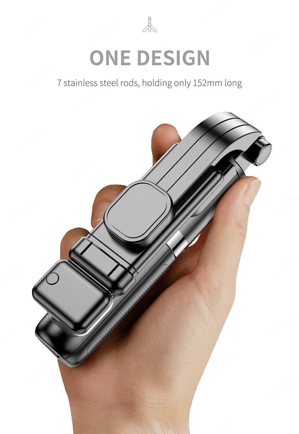 Yuxns Portable Mini Selfie Stick Led Fill Light Foldable Tripod Phone Stand Holder Support Wireless Bluetooth Remote Control Shutter