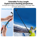 Yuxns TELESIN 1.2M 3M Carbon Fiber Selfie Stick Monopod Extendable With 1/4 Screw For GoPro Insta360 Osmo Action DJI Action Camera