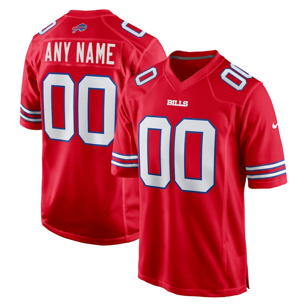 Yuxns Custom B.Bills Red Alternate Game Stitched Jerseys
