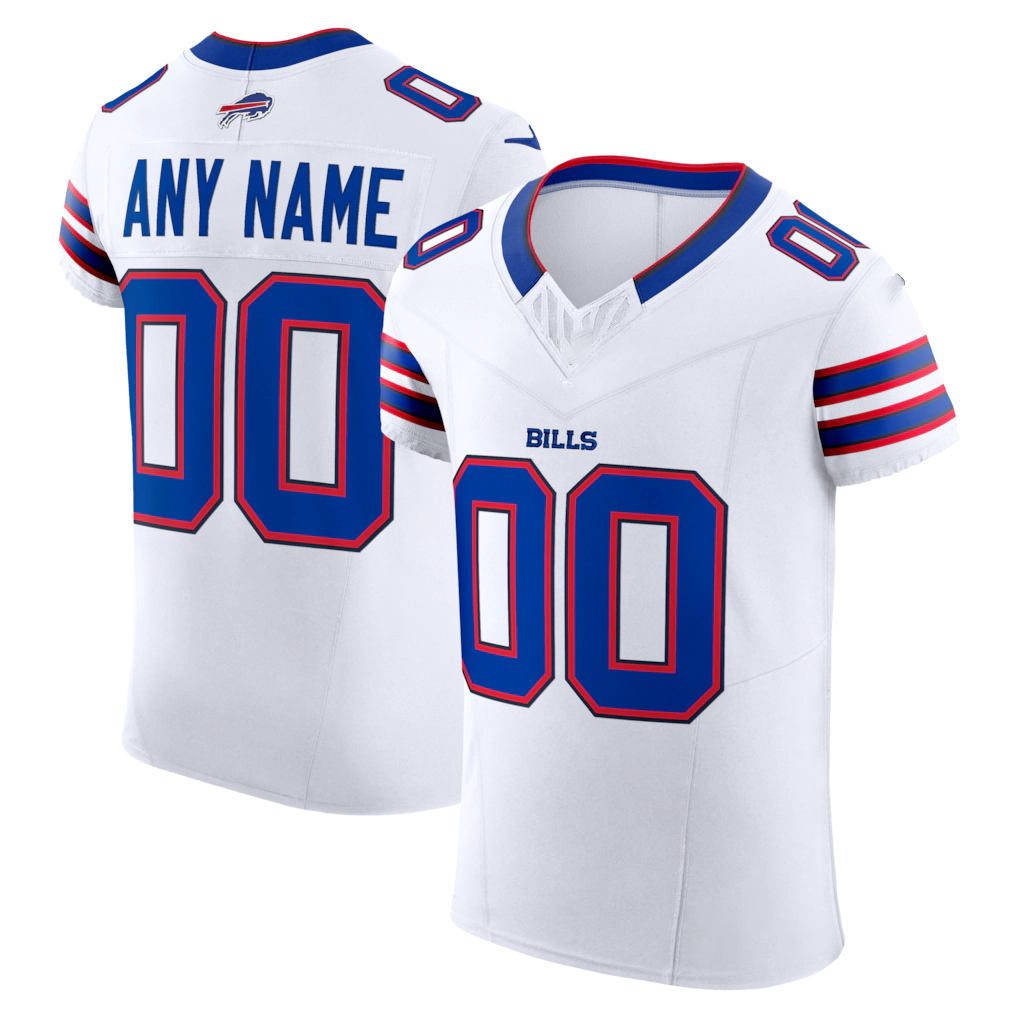 Yuxns Custom B.Bills White Vapor F.U.S.E. Elite Stitched Jerseys