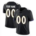 Yuxns Custom B.Ravens Black Replica Limited Game Stitched Jerseys