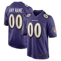 Yuxns Custom B.Ravens Purple Home Game Stitched Jerseys