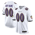 Yuxns Custom B.Ravens White Home Game Stitched Jerseys