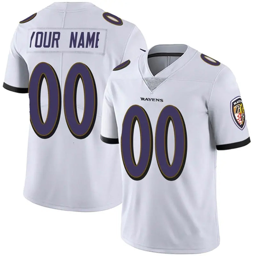 Yuxns Custom B.Ravens White Vapor F.U.S.E. Limited Stitched Jerseys