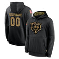 Yuxns Custom C.Bears Black Salute to Service Pullover Hoodies Limited Any Name & Numbers Stitched Jerseys
