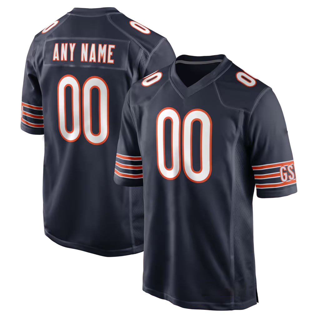 Yuxns Custom C.Bears Navy Custom Game Stitched Jerseys