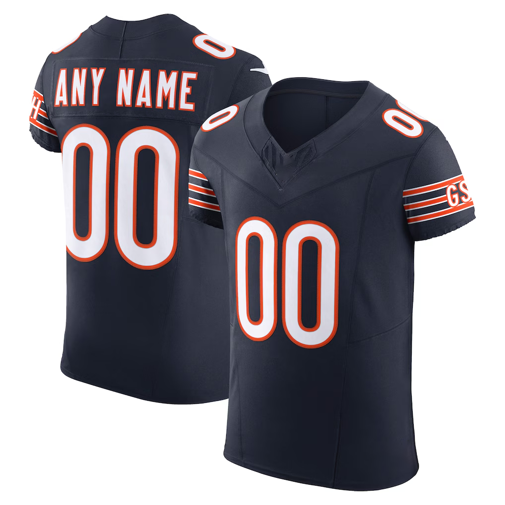 Yuxns Custom C.Bears Navy Vapor F.U.S.E. Elite  Stitched Jerseys