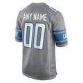 Yuxns Custom D.Lions Gray Replica Game Stitched Jerseys