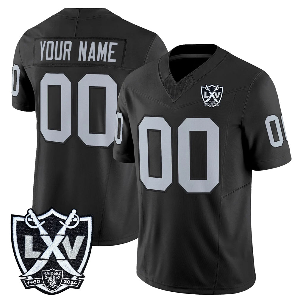 Yuxns Custom LV.Raiders Black 2026 Vapor Limited Home Game Any Name & Numbers Stitched Jerseys