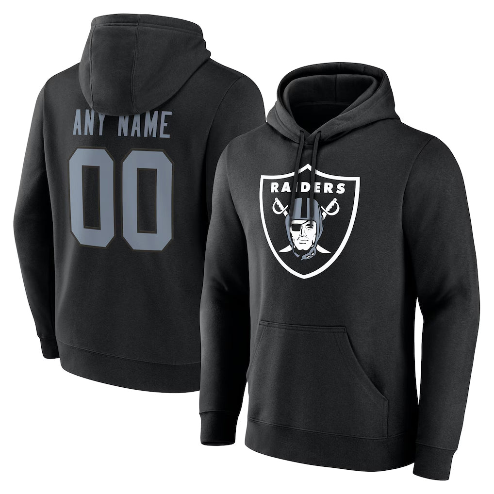 Yuxns Custom LV.Raiders Black LOGO Pullover Hoodies Home Game Any Name & Numbers Stitched Jerseys
