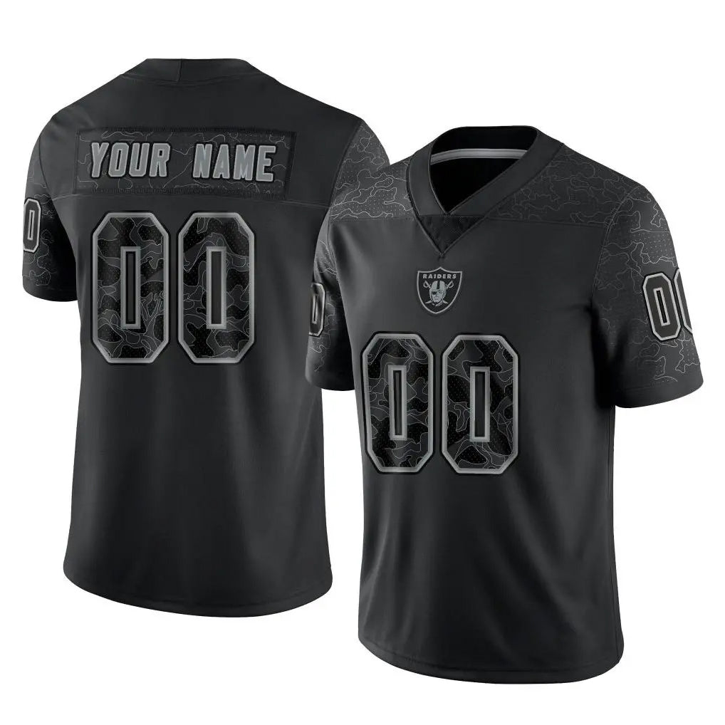 Yuxns Custom LV.Raiders Black Reflective Limited Game Any Name & Numbers Stitched Jerseys