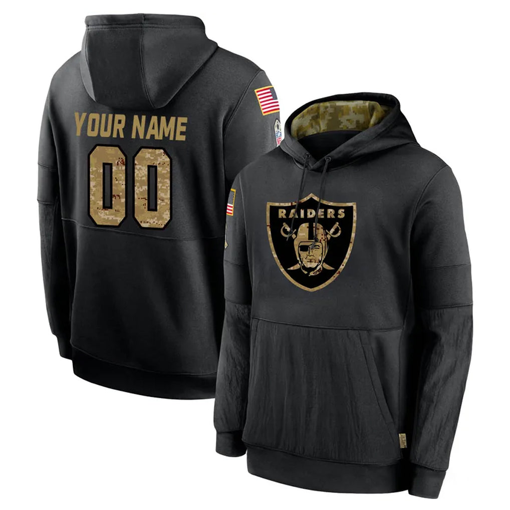 Yuxns Custom LV.Raiders Black Salute to Service Hoodies Limited Game Any Name & Numbers Stitched Jerseys