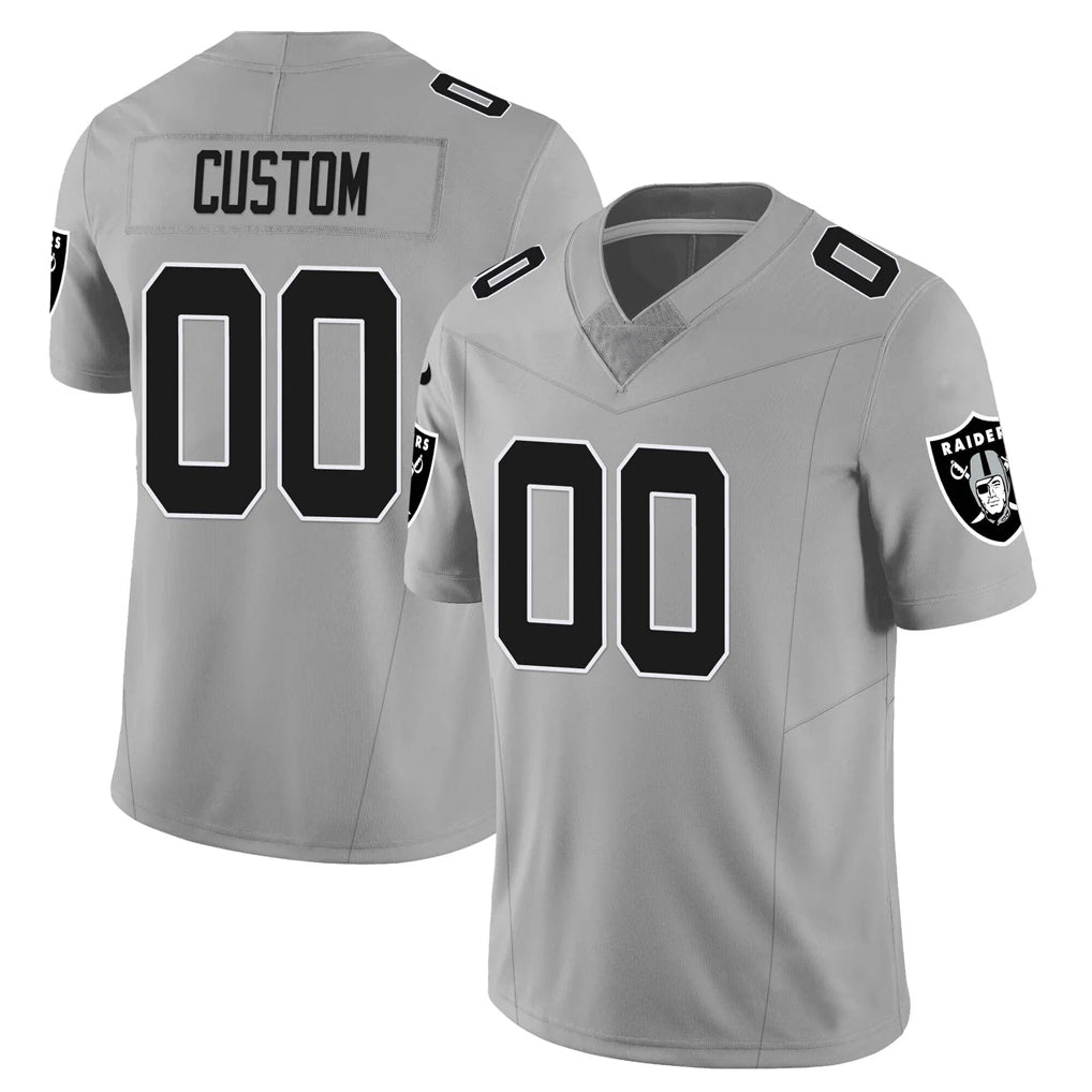 Yuxns Custom LV.Raiders Gray Limited Vapor F.U.S.E. Home Game Stitched Jerseys