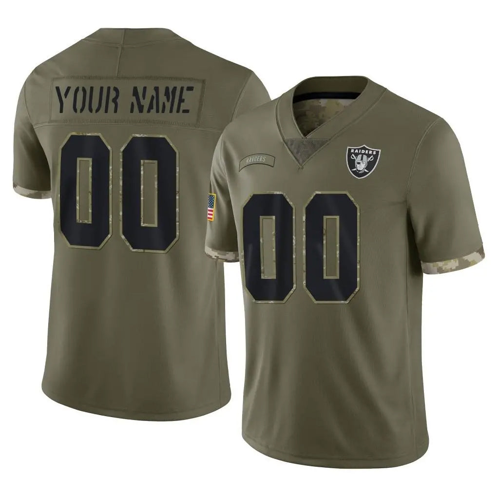 Yuxns Custom LV.Raiders Olive Salute To Service Limited Any Name & Numbers Stitched Jerseys