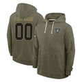 Yuxns Custom LV.Raiders Olive Salute to Service Pullover Hoodies Limited Any Name & Numbers Stitched Jerseys