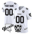 Yuxns Custom LV.Raiders White 65th Anniversary Vapor Limited Home Game Any Name & Numbers Stitched Jerseys