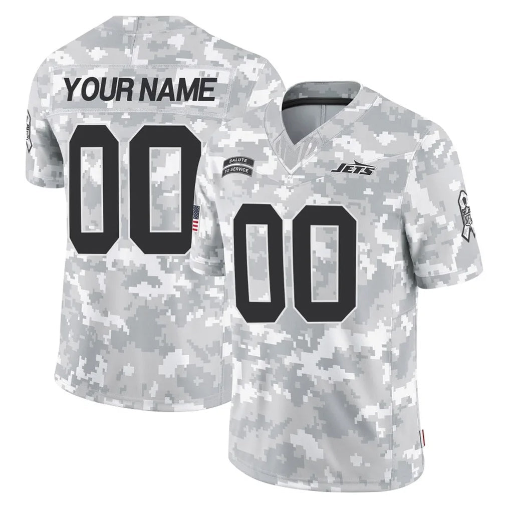 Yuxns Custom NY.Jets Arctic Camo Salute to Service Limited Game Any Name & Numbers Stitched Jerseys