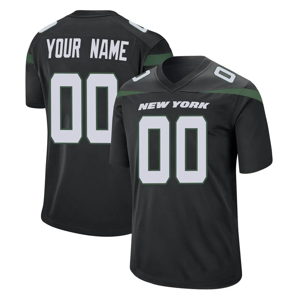 Yuxns Custom NY.Jets Black Home Game Any Name & Numbers Stitched Jerseys