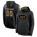 Yuxns Custom NY.Jets Black Salute to Service Hoodies Limited Game Any Name & Numbers Stitched Jerseys