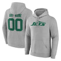 Yuxns Custom NY.Jets Gray LOGO Pullover Hoodies Limited Game Any Name & Numbers Stitched Jerseys