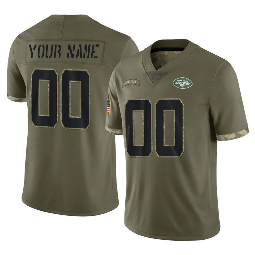 Yuxns Custom NY.Jets Olive Salute To Service Limited Any Name & Numbers Stitched Jerseys