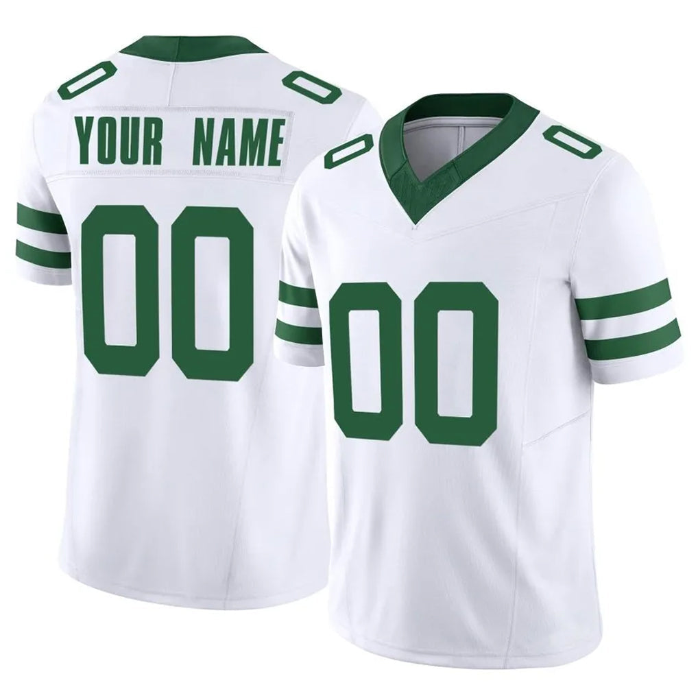 Yuxns Custom NY.Jets White Legacy Limited Vapor F.U.S.E. Home Game Any Name & Numbers Stitched Jerseys