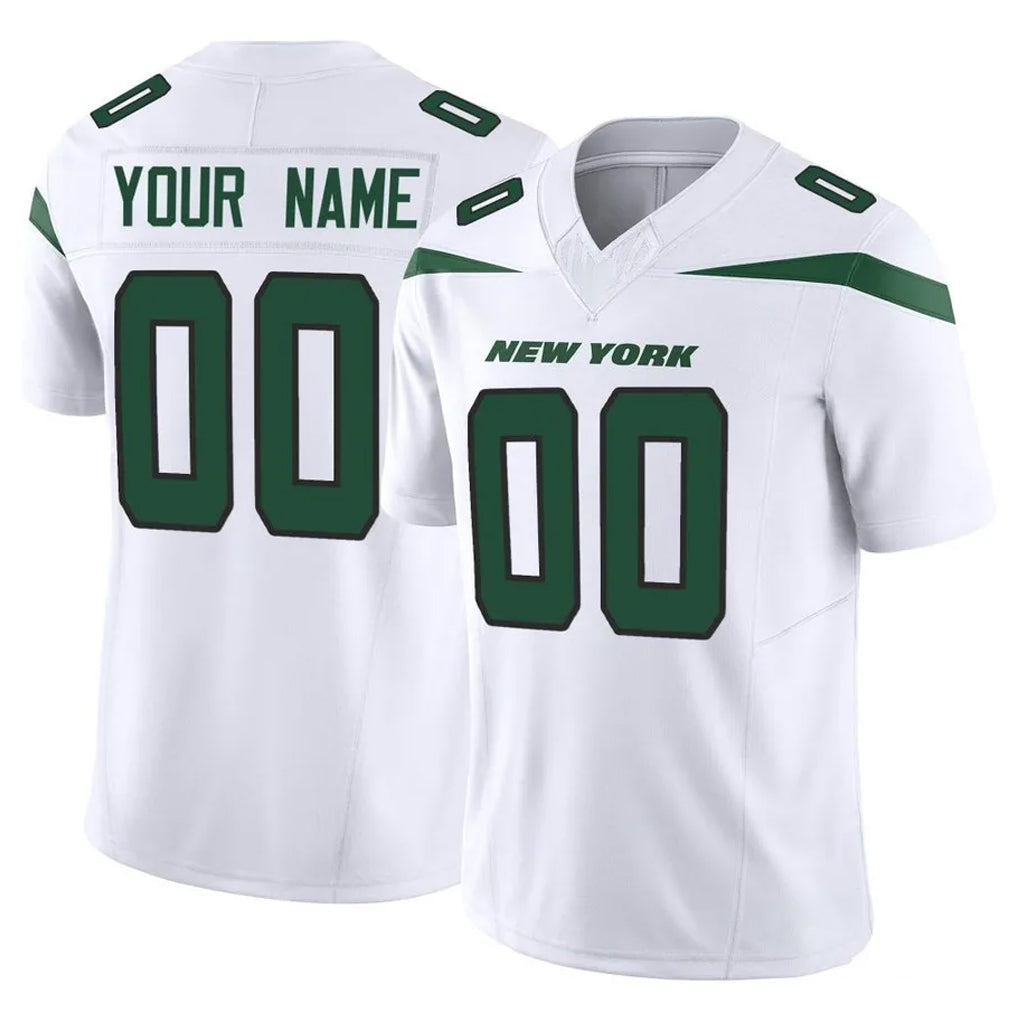 Yuxns Custom NY.Jets White Limited Vapor F.U.S.E. Home Game Any Name & Numbers Stitched Jerseys