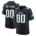 Yuxns Custom P.Eagles Black Alternate Game Stitched Jerseys