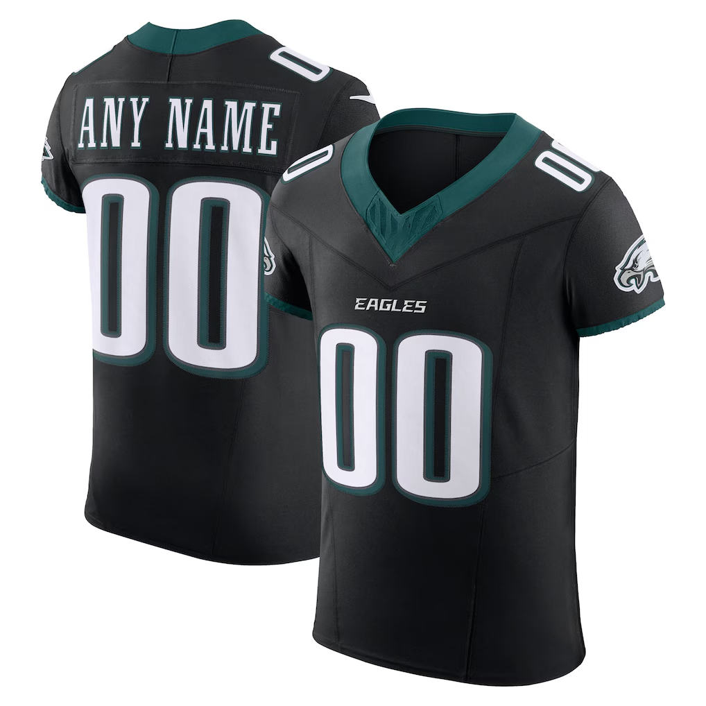 Yuxns Custom P.Eagles Black Alternate Vapor F.U.S.E. Elite Stitched Jerseys