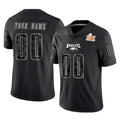 Yuxns Custom P.Eagles Black Fashion Super Bowl LIX Home Game Any Name & Numbers Stitched Jerseys