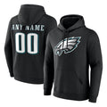 Yuxns Custom P.Eagles Black LOGO Pullover Hoodies Home Game Any Name & Numbers Stitched Jerseys