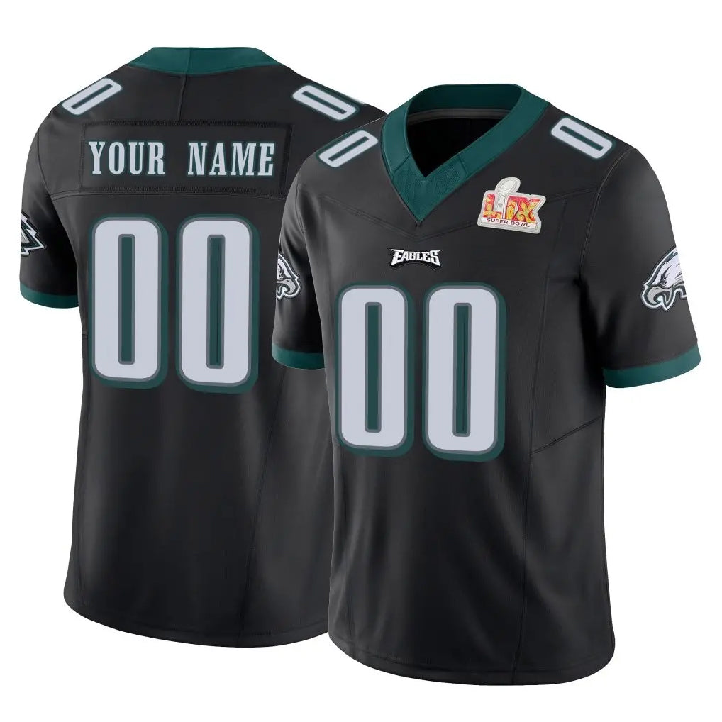 Yuxns Custom P.Eagles Black Limited Vapor F.U.S.E. Super Bowl LIX Home Game Any Name & Numbers Stitched Jerseys