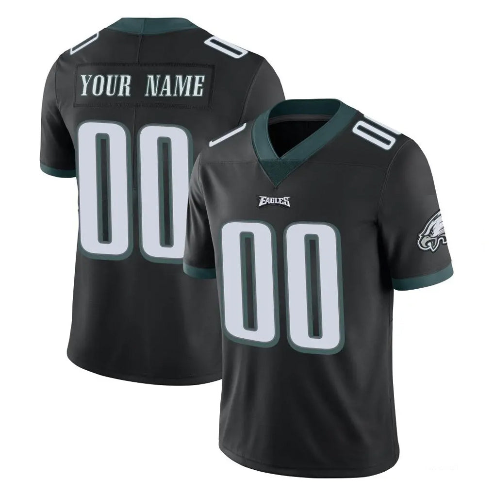 Yuxns Custom P.Eagles Black Limited Vapor Untouchable Home Game Any Name & Numbers Stitched Jerseys