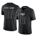 Yuxns Custom P.Eagles Black Reflective Limited Home Game Any Name & Numbers Stitched Jerseys