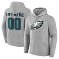Yuxns Custom P.Eagles Gray LOGO Pullover Hoodies Home Game Any Name & Numbers Stitched Jerseys