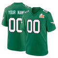 Yuxns Custom P.Eagles Green Kelly Alternate Super Bowl LIX Home Game Any Name & Numbers Stitched Jerseys