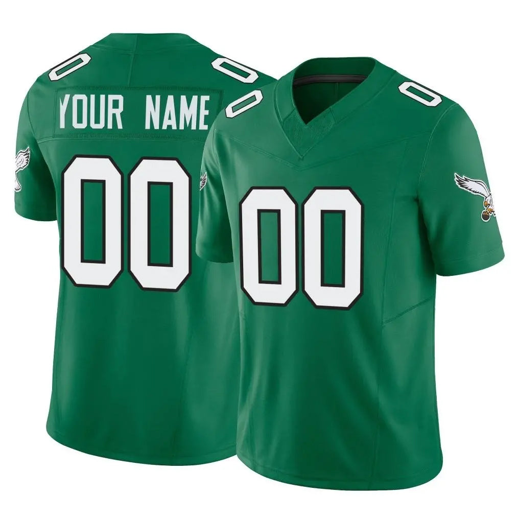 Yuxns Custom P.Eagles Green Kelly Alternate Vapor F.U.S.E. Home Game Any Name & Numbers Stitched Jerseys