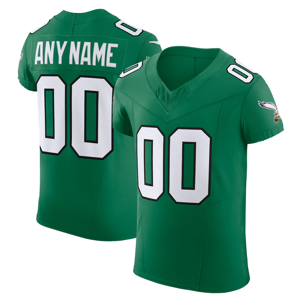 Yuxns Custom P.Eagles Kelly Green 2nd Alternate Vapor F.U.S.E. Elite Stitched Jerseys