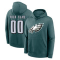 Yuxns Custom P.Eagles Midnight Green Performance Pullover Hoodies Home Game Any Name & Numbers Stitched Jerseys