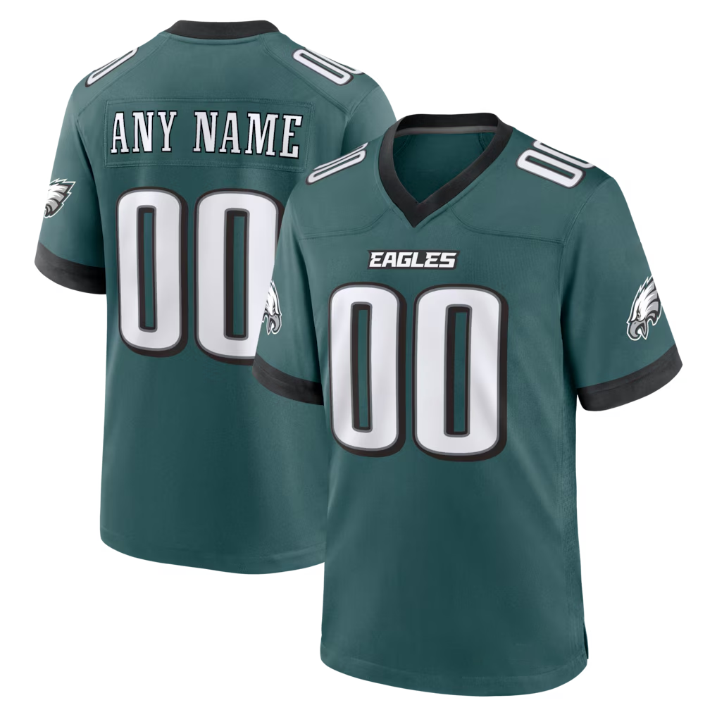 Yuxns Custom P.Eagles Midnight Green Team Stitched Jerseys