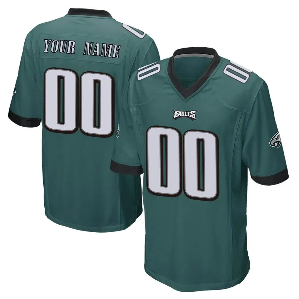 Yuxns Custom P.Eagles Team Color Green Home Game Any Name & Numbers Stitched Jerseys