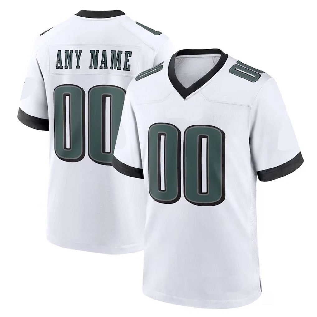 Yuxns Custom P.Eagles White Game Home Any Name & Numbers Stitched Jerseys