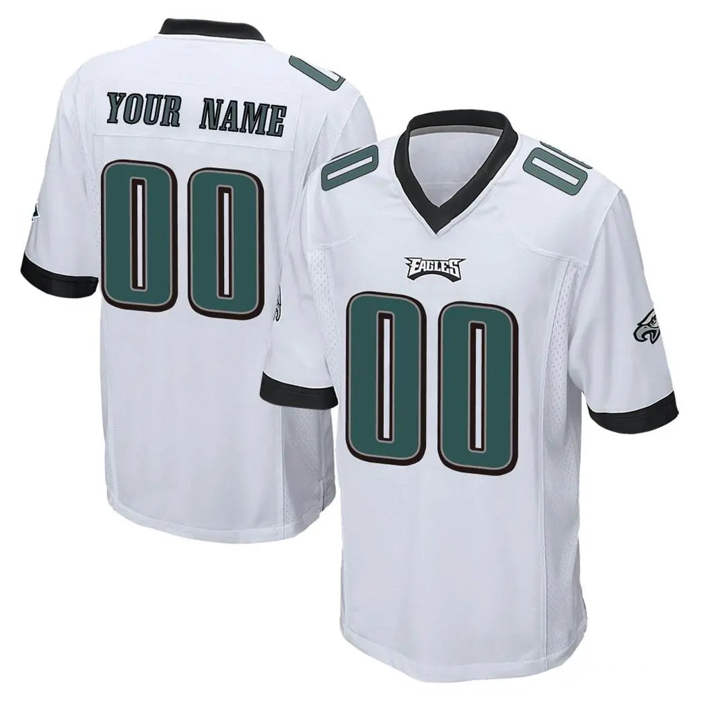 Yuxns Custom P.Eagles White Home Game Any Name & Numbers Stitched Jerseys
