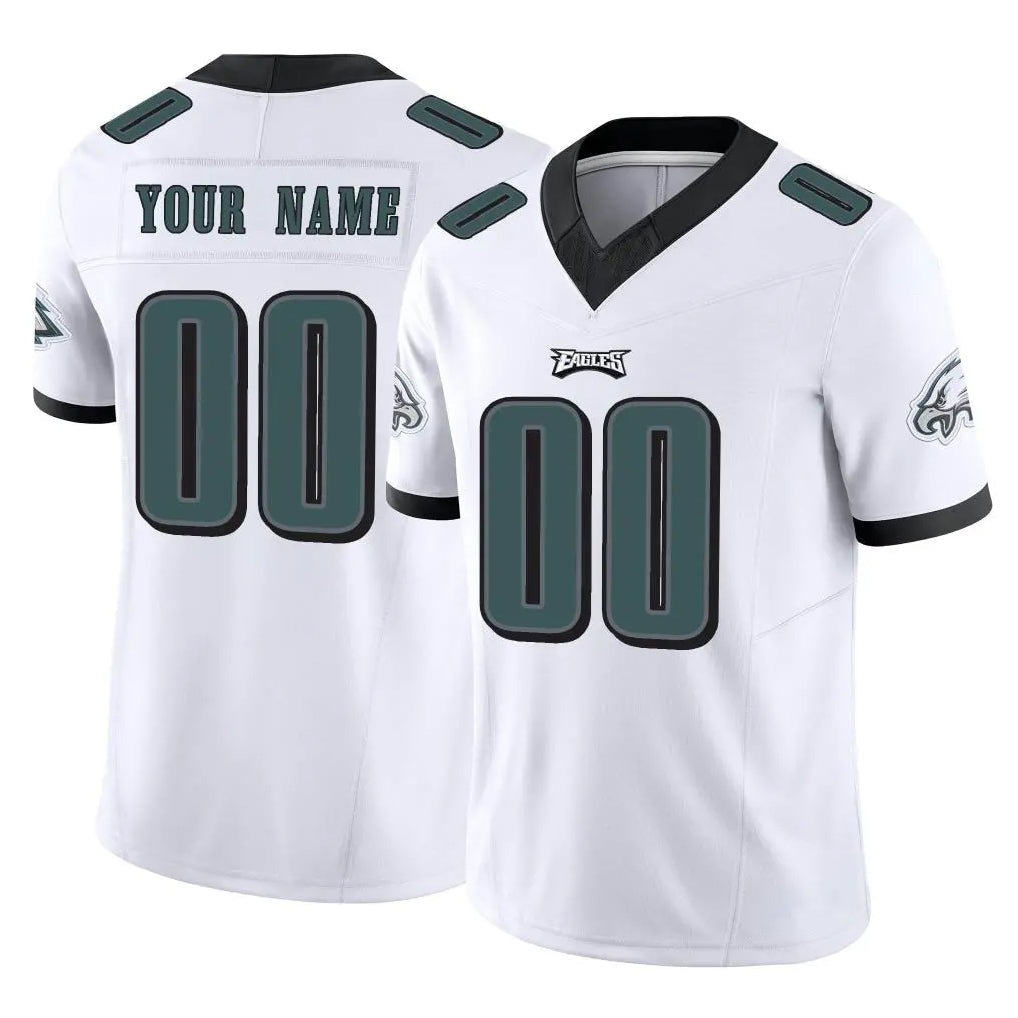 Yuxns Custom P.Eagles White Limited Vapor F.U.S.E. Home Game Any Name & Numbers Stitched Jerseys