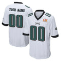 Yuxns Custom P.Eagles White Super Bowl LIX Home Game Any Name & Numbers Stitched Jerseys