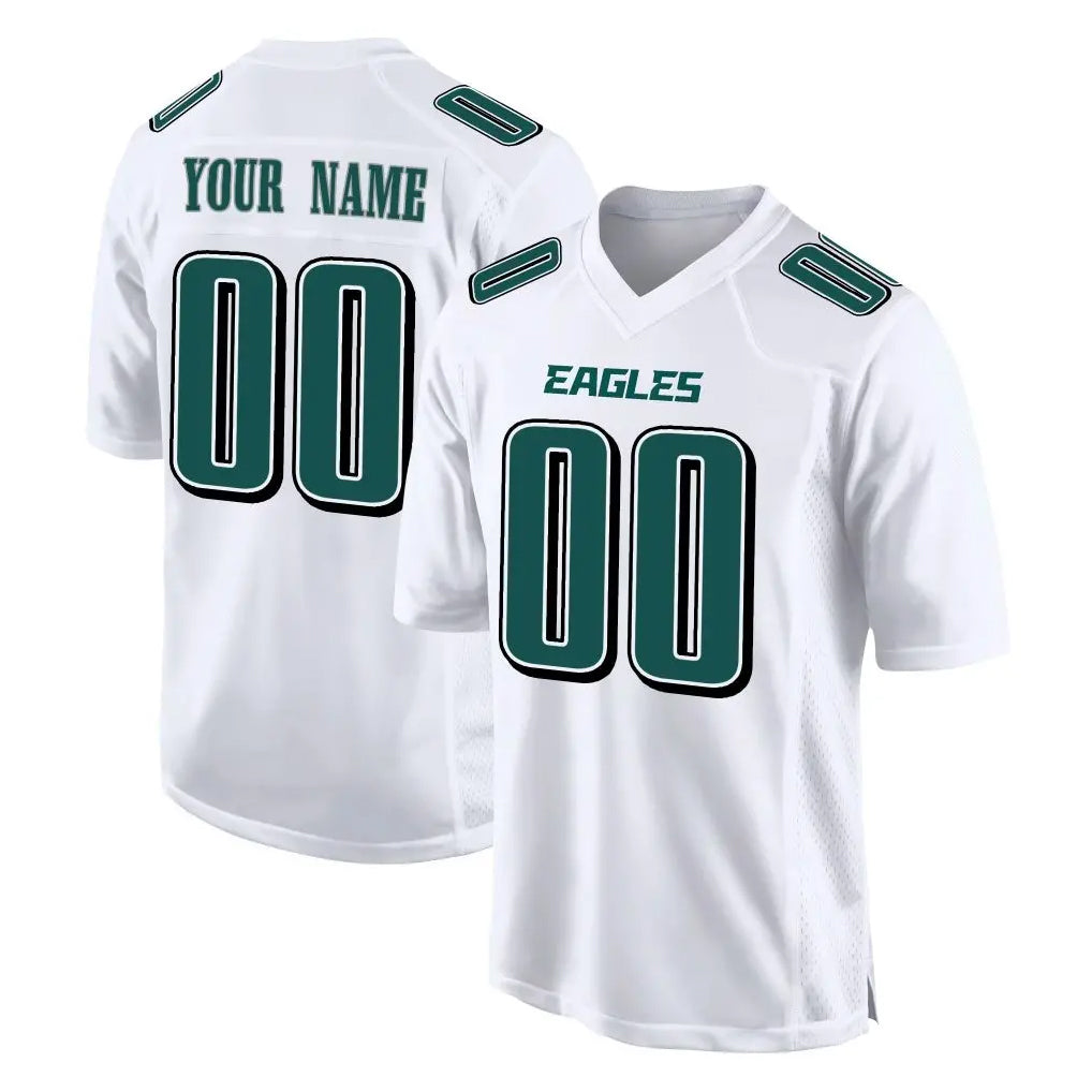 Yuxns Custom P.Eagles White Tundra Fashion Home Game Any Name & Numbers Stitched Jerseys