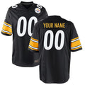 Yuxns Custom P.Steelers Black Game Stitched Jerseys