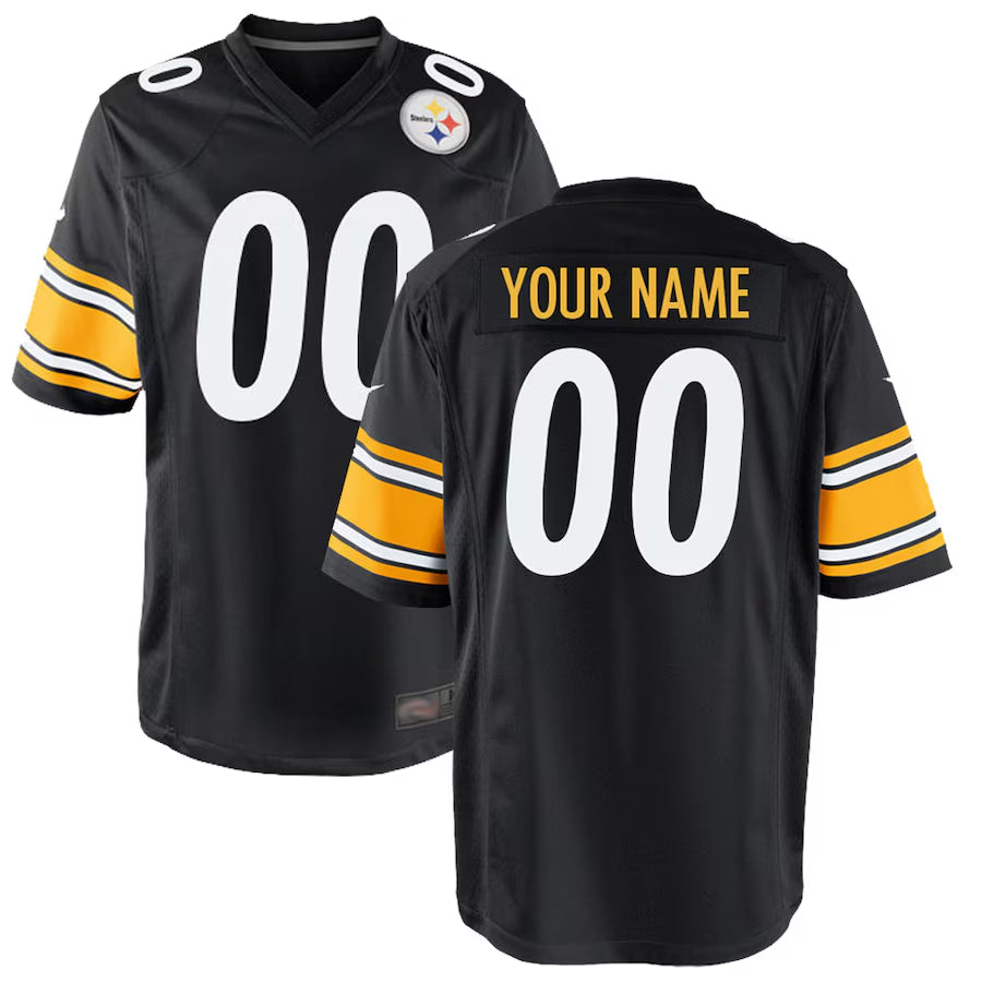 Yuxns Custom P.Steelers Black Game Stitched Jerseys